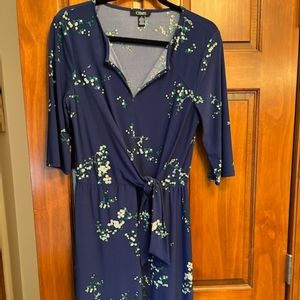Chaps Blue Floral 1/2 Sleeve Dress (M)